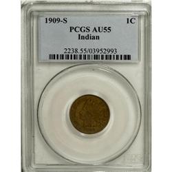 1909-S 1C AU55 PCGS. This key-date representative disp