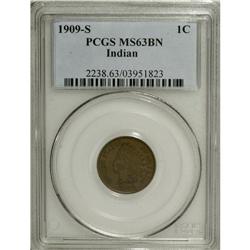 1909-S 1C MS63 Brown PCGS. A well struck chocolate-bro