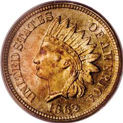 1862 1C PR66 Cameo PCGS. Boldly struck with lovely tan
