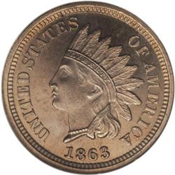 1863 1C PR66 Cameo NGC. One of the lowest proof mintag