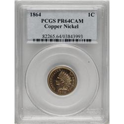 1864 1C Copper Nickel PR64 Cameo PCGS. By 1864 shortag