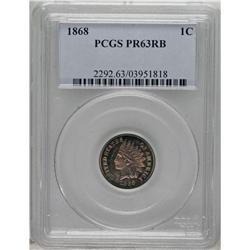 1868 1C PR63 Red and Brown PCGS. Beautifully toned wit