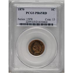 1870 1C PR65 Red PCGS. A lovely example of this elusiv