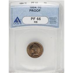 1884 1C PR66 Red and Brown ANACS. A high-mintage date,