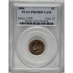 1884 1C PR65 Red Cameo PCGS. A fully brilliant and hig