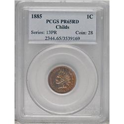 1885 1C PR65 Red PCGS. Ex: Childs. Splendid orange and
