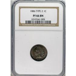 1886 1C Type Two PR66 Brown NGC. Fully struck with dee