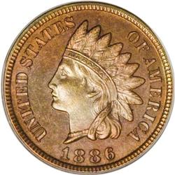 1886 1C Type Two PR64 Red PCGS. The scarcer of the two