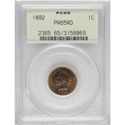 1892 1C PR65 Red PCGS. Yellow-gold and peach with dash