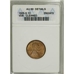 1909-S VDB 1C --Cleaned--ANACS. AU58 Details. The brigh