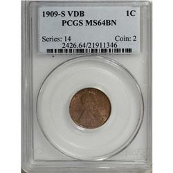 1909-S VDB 1C MS64 Brown PCGS. Well struck with vibran