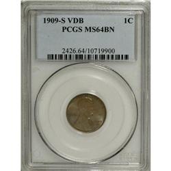 1909-S VDB 1C MS64 Brown PCGS. The medium brown center