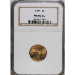 1925 1C MS67 Red NGC. Attractive copper-gold patina em