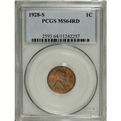 1928-S 1C MS64 Red PCGS. A flashy, brassy yellow-gold