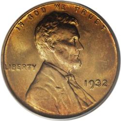 1932 1C MS67 Red PCGS. The supply of 1932 cents, with