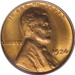 1936 1C Doubled Die Obverse Type Two MS66 Red PCGS. FS