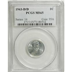 1943-D/D 1C MS65 PCGS. FS-019. The first mintmark was