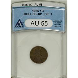 1955/55 1C Doubled Die Obverse AU55 ANACS. FS-101, for