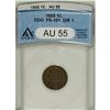 Image 1 : 1955/55 1C Doubled Die Obverse AU55 ANACS. FS-101, for
