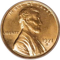 1971-S 1C MS67 Red PCGS. A widely hoarded date but an