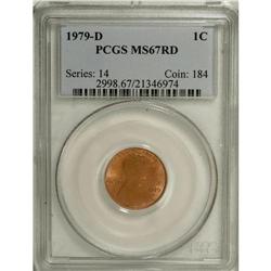 1979-D 1C MS67 Red PCGS. Well struck and intensely lus