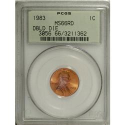 1983 1C Doubled Die Reverse MS66 Red PCGS. FS-036. Viv