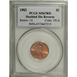 1983 1C Doubled Die Reverse MS67 Red PCGS. FS-036. The