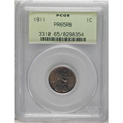 1911 1C PR65 Red and Brown PCGS. Rich apple-green, fir