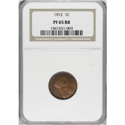 1912 1C PR65 Red and Brown NGC. A rare issue in proof
