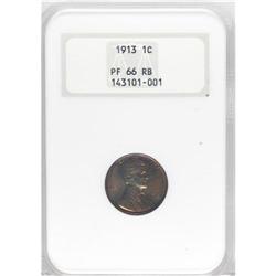1913 1C MS66 Red and Brown NGC. Attractive orange-gold