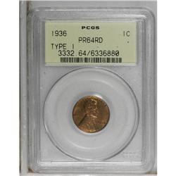 1936 1C Type One--Satin Finish PR64 Red PCGS. Collecto
