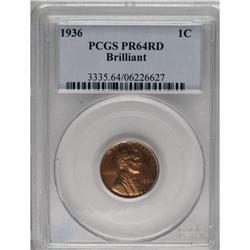 1936 1C Type Two--Brilliant Finish PR64 Red PCGS. A co