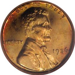 1936 1C Type Two--Brilliant Finish PR65 Red NGC. Cresc