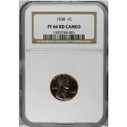 1938 1C PR66 Red Cameo NGC. A sparkling, unmellowed Pr
