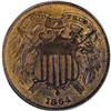 Image 1 : 1864 2C Small Motto MS64 Red and Brown PCGS. Issued fo
