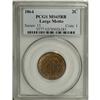 1864 2C Large Motto MS65 Red and Brown PCGS. Satin lus