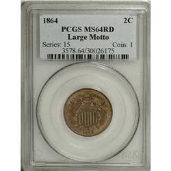 1864 2C Large Motto MS64 Red PCGS, sharply struck, a s
