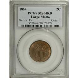 1864 2C Large Motto MS64 Red PCGS, the 18 in the date