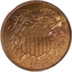1873 2C Closed 3 PR65 Red and Brown PCGS. There is no