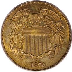 1873 2C Open 3 PR65 Red and Brown PCGS. The Open 3 res