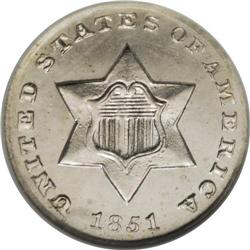 1851-O 3CS MS64 Prooflike NGC. The New Orleans Mint co