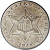 Image 1 : 1855 3CS MS64 PCGS. In 1854, the silver three cent pie