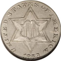 1858 3CS MS65 NGC. This is the final year of the Type