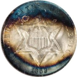 1859 3CS MS68 NGC. First year of the Type Three design