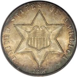 1861 3CS MS67 PCGS. This Superb Gem example has normal