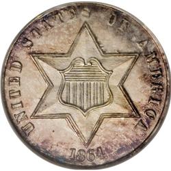 1864 3CS MS67 Prooflike NGC. This piece is totally ref
