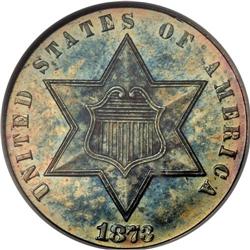 1873 3CS PR67 Cameo NGC. The 1873 is a proof-only issu