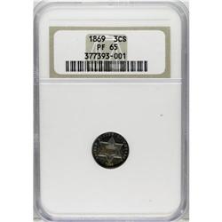 1869 3CS PR65 NGC. Just 600 proofs were struck in this