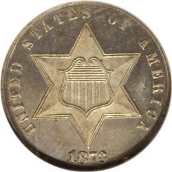 1873 3CS PR65 Ultra Cameo NGC. Closed 3. Crisply struc