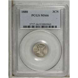 1888 3CN MS66 PCGS. The major devices are precisely st